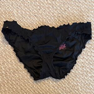 Victoria's Secret Black Ruffle Cheeky Bikini Bottoms